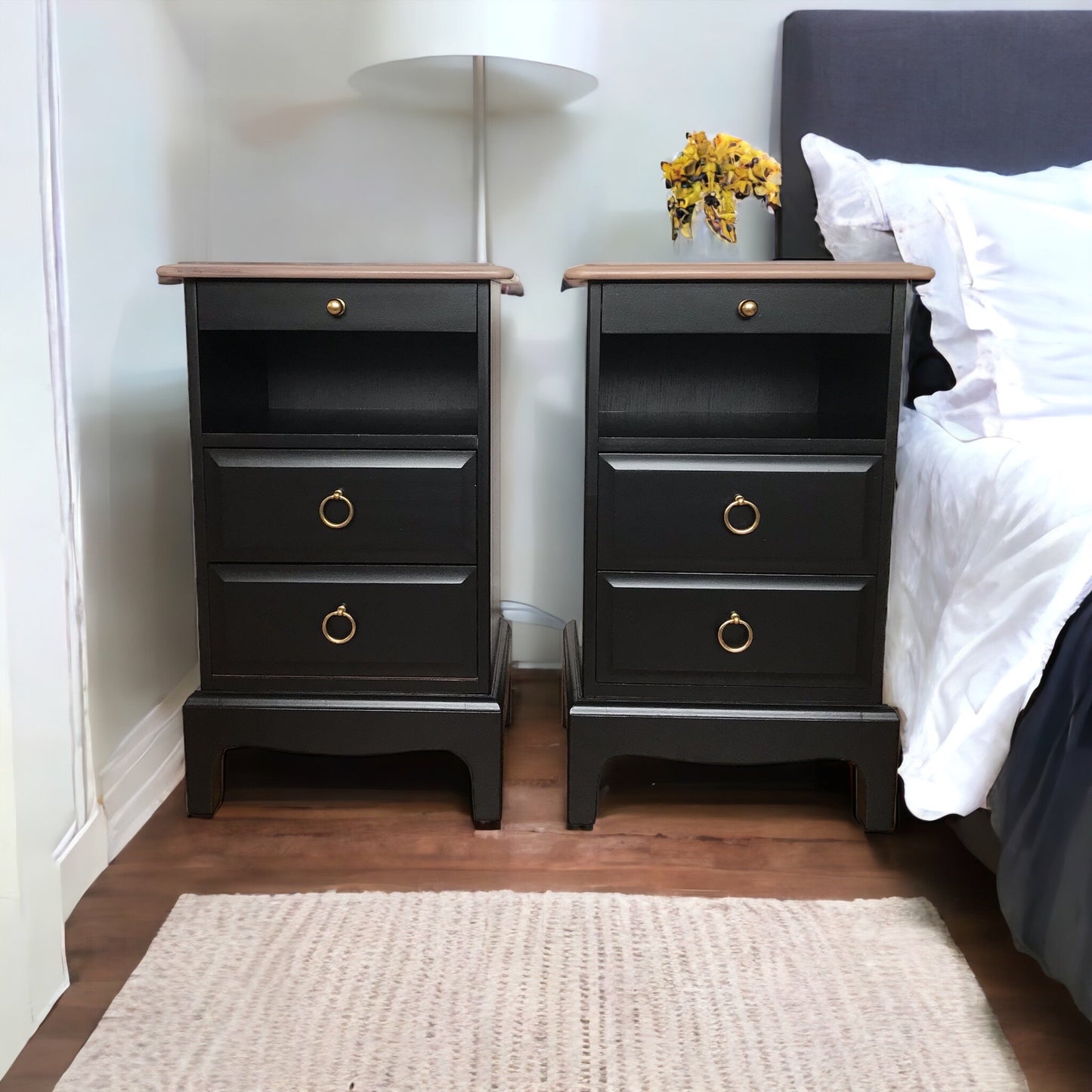 Stag Minstrel Rare Narrow Bedside Tables
