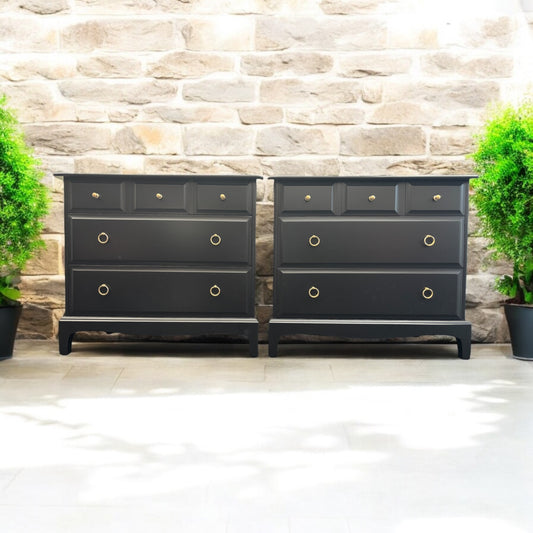 Stag Minstrel pair of 3 over 2 chest of drawers