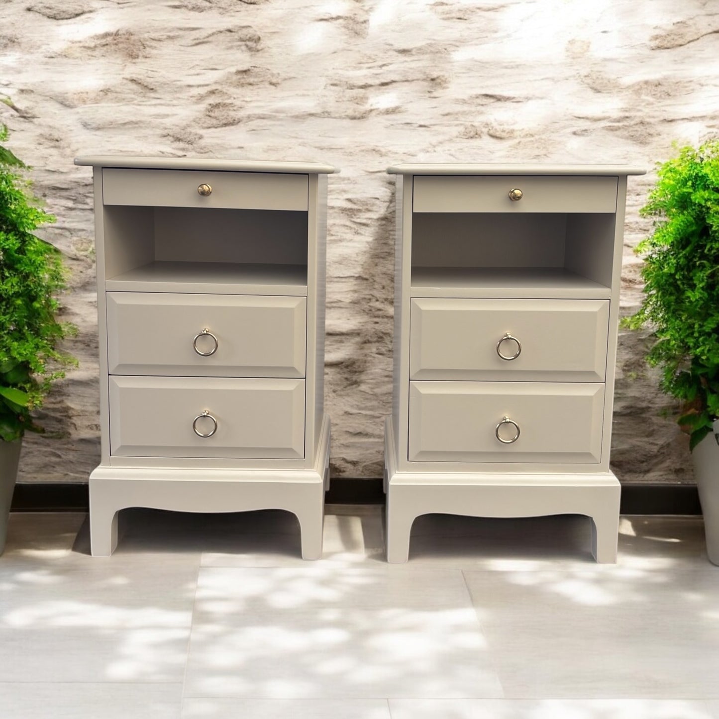 Stag Minstrel Rare Narrow Bedside Tables