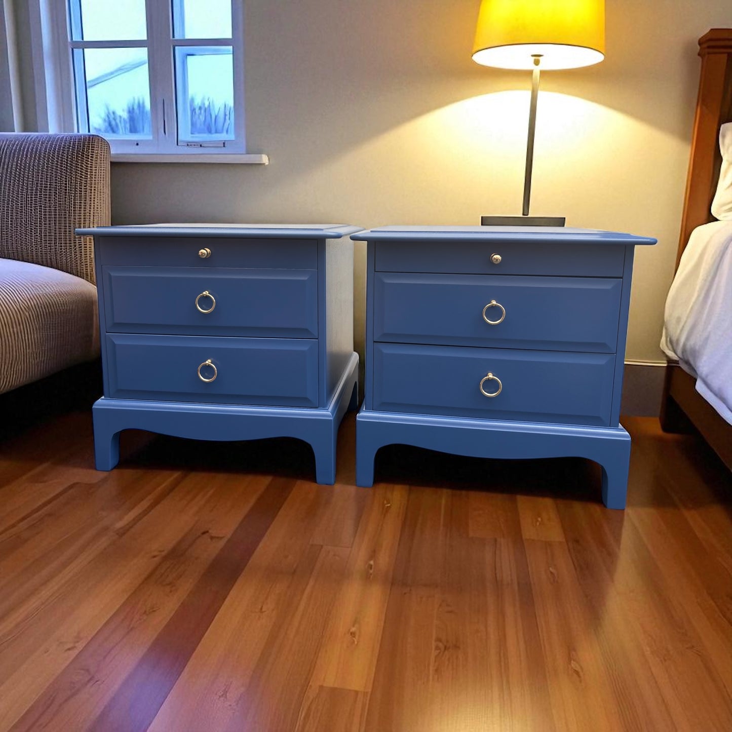 Stag Minstrel bedroom set 3 over 2 chest of drawers and 2 x 2 drawer bedsides