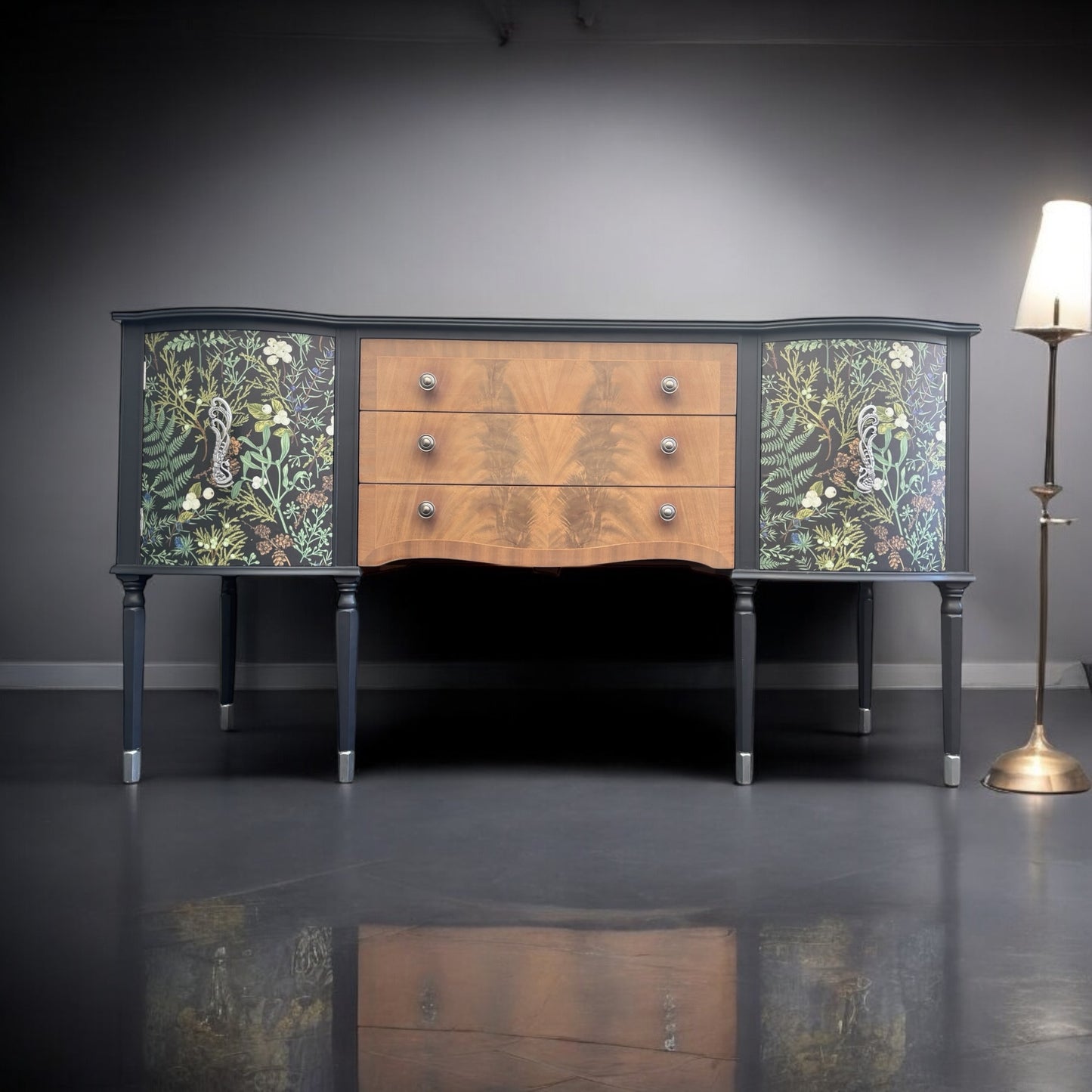 Vintage serpentine sideboard