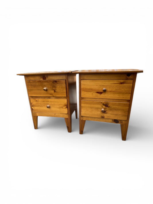 Pair of pine bedside chests