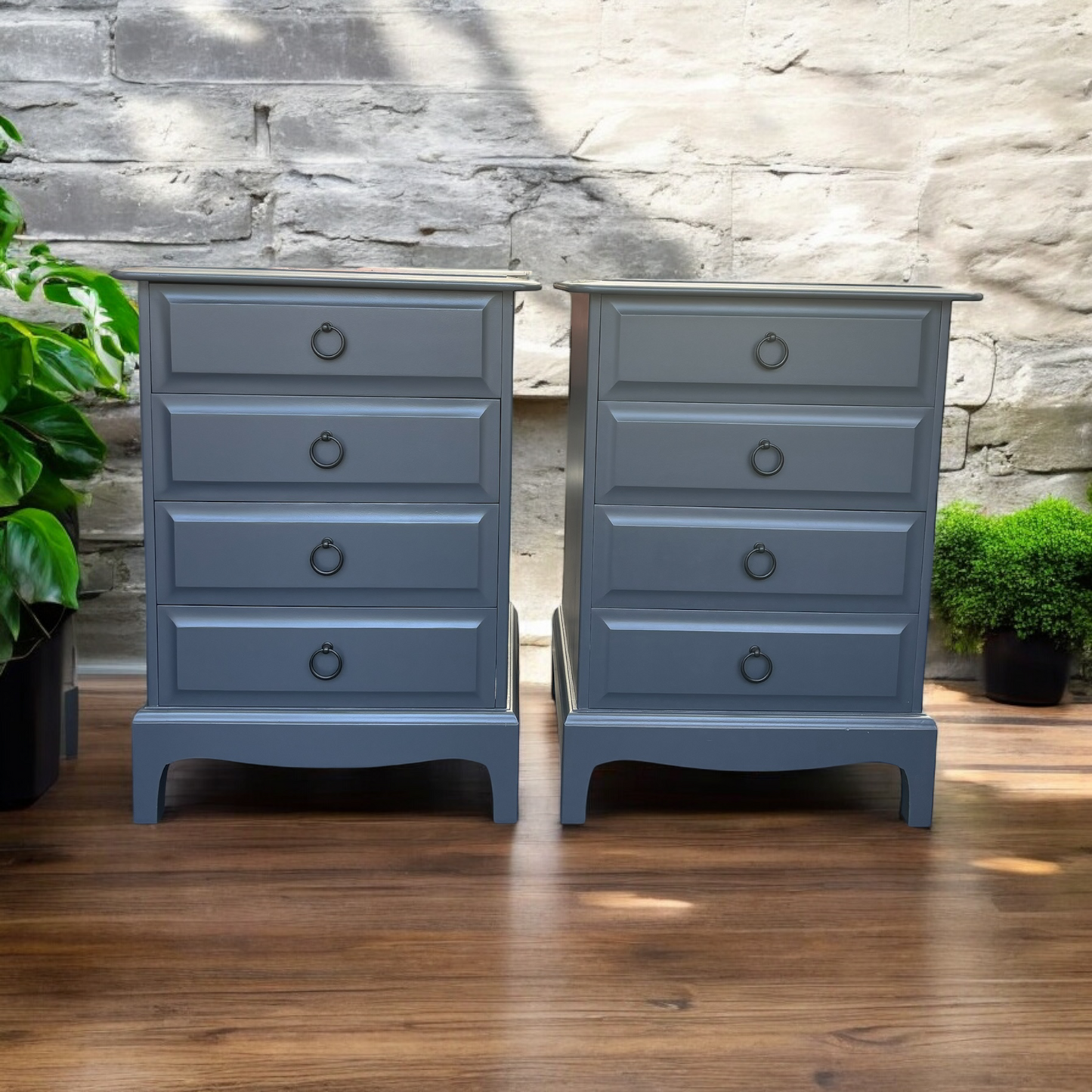 Stag Minstrel Pair of 4 Drawer Bedsides - colour Carbon