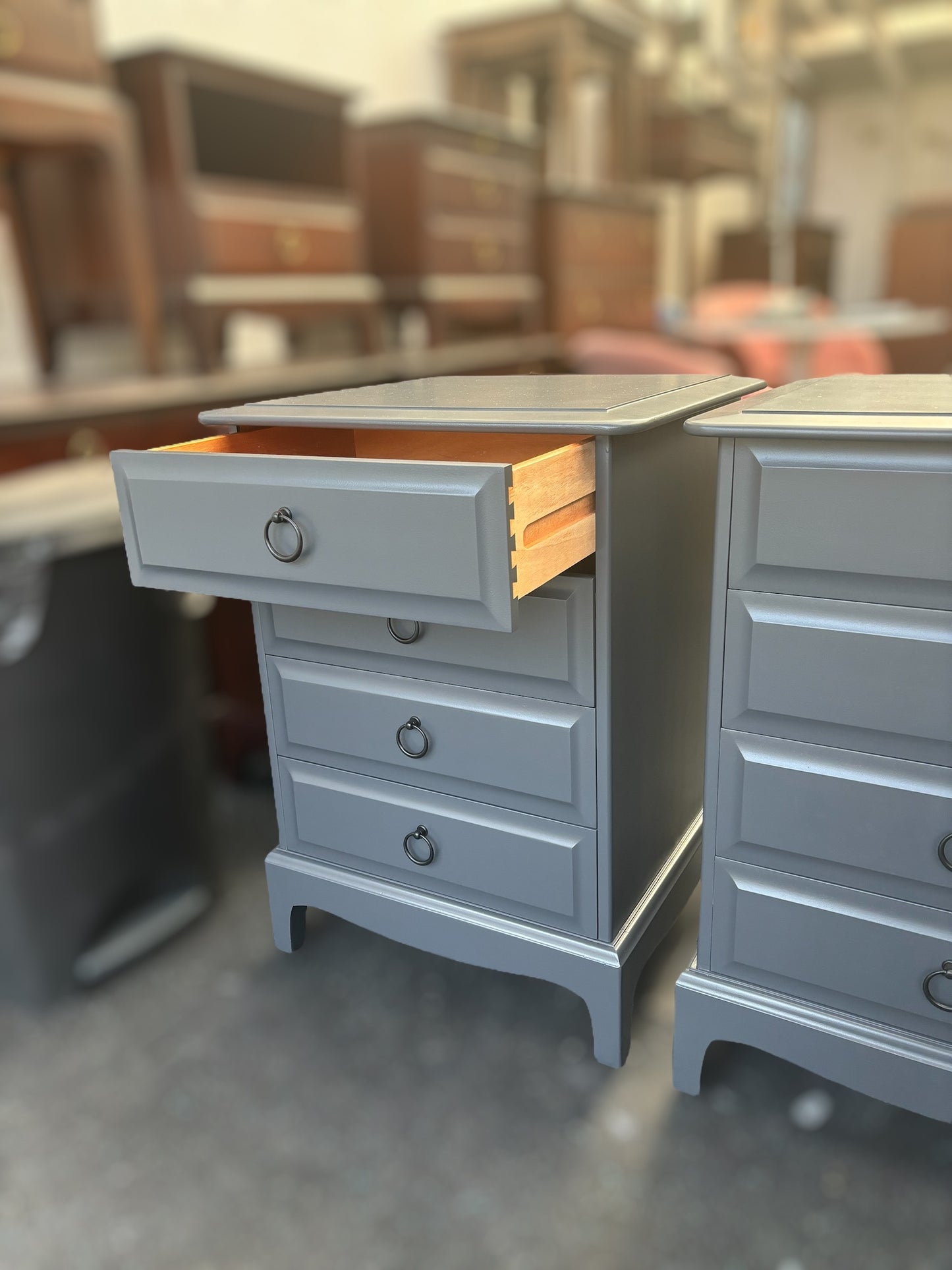 Stag Minstrel Pair of 4 Drawer Bedsides - colour Carbon